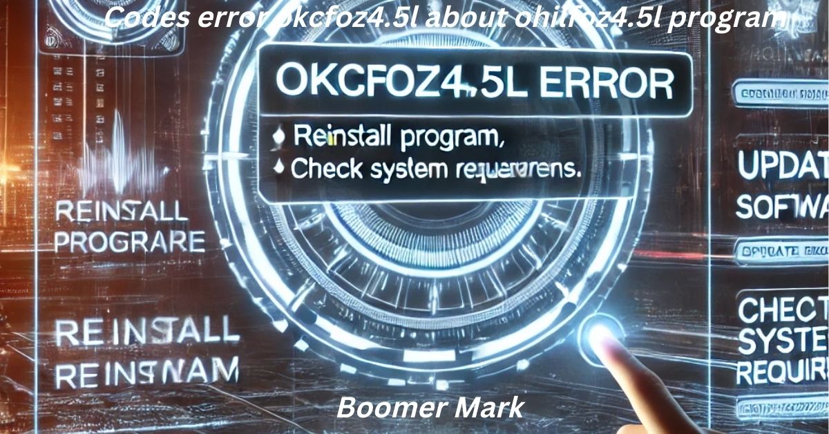 codes error okcfoz4.5l about ohilfoz4.5l program